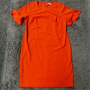 Calvin Klein Orange Short Sleeve Sheath Dress
